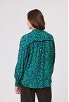 STELLA BUTTON BLOUSE - blue damsk
